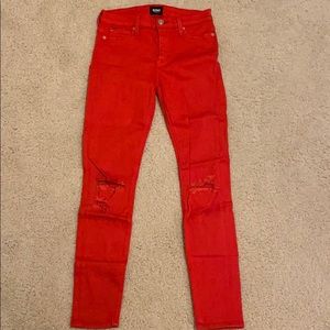 Red distressed Hudson jeans size 27